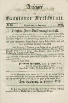 Anzeiger zum Breslauer Kreisblatt. 1856, № 38 (20 September)