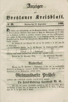 Anzeiger zum Breslauer Kreisblatt. 1856, № 39 (27 September)