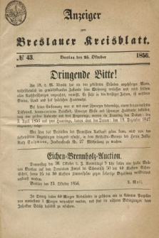 Anzeiger zum Breslauer Kreisblatt. 1856, № 43 (25 Oktober)