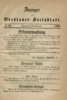 Anzeiger zum Breslauer Kreisblatt. 1856, № 45 (8 November)