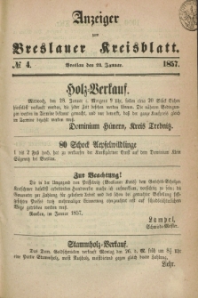 Anzeiger zum Breslauer Kreisblatt. 1857, № 4 (24 Januar)