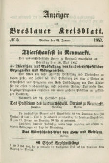 Anzeiger zum Breslauer Kreisblatt. 1857, № 5 (31 Januar)