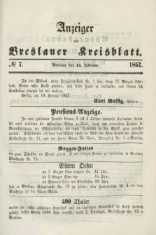 Anzeiger zum Breslauer Kreisblatt. 1857, № 7 (14 Februar)