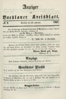 Anzeiger zum Breslauer Kreisblatt. 1857, № 9 (28 Februar)