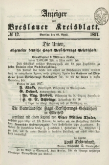 Anzeiger zum Breslauer Kreisblatt. 1857, № 17 (25 April)