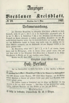 Anzeiger zum Breslauer Kreisblatt. 1857, № 18 (2 Mai)