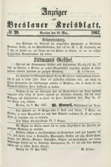 Anzeiger zum Breslauer Kreisblatt. 1857, № 20 (16 Mai)