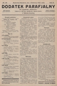 Dodatek Parafjalny do tygodnika „Niedziela” Parafji Matki Boskiej Anielskiej w Dąbrowie-Górniczej. 1935, nr 58