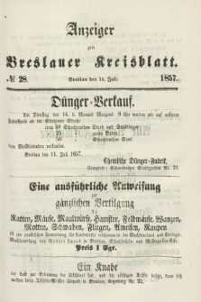Anzeiger zum Breslauer Kreisblatt. 1857, № 28 (11 Juli)