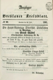 Anzeiger zum Breslauer Kreisblatt. 1857, № 30 (25 Juli)