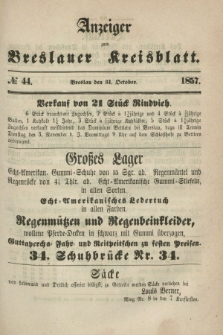 Anzeiger zum Breslauer Kreisblatt. 1857, № 44 (31 October)