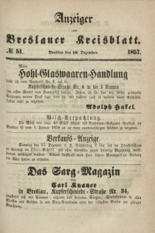 Anzeiger zum Breslauer Kreisblatt. 1857, № 51 (19 Dezember)