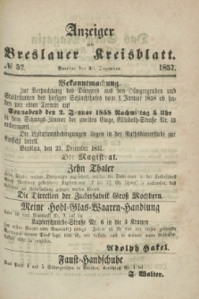 Anzeiger zum Breslauer Kreisblatt. 1857, № 52 (30 Dezember)