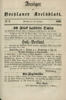 Anzeiger zum Breslauer Kreisblatt. 1858, № 5 (30 Januar)