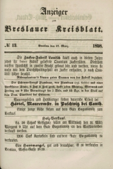 Anzeiger zum Breslauer Kreisblatt. 1858, № 13 (27 März)