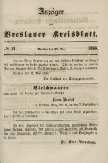 Anzeiger zum Breslauer Kreisblatt. 1858, № 21 (22 Mai)