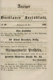 Anzeiger zum Breslauer Kreisblatt. 1858, № 22 (29 Mai)