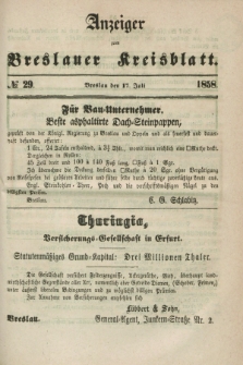 Anzeiger zum Breslauer Kreisblatt. 1858, № 29 (17 Juli)