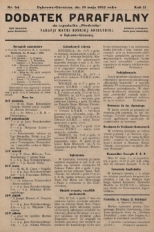 Dodatek Parafjalny do tygodnika „Niedziela” Parafji Matki Boskiej Anielskiej w Dąbrowie-Górniczej. 1935, nr 64