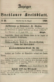 Anzeiger zum Breslauer Kreisblatt. 1858, № 35 (28 August)