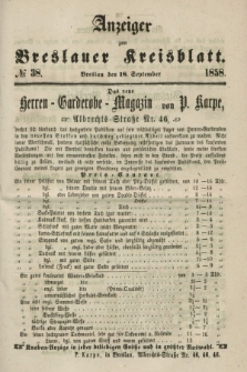 Anzeiger zum Breslauer Kreisblatt. 1858, № 38 (18 September)
