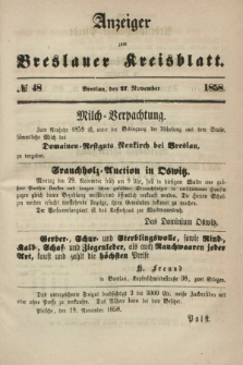 Anzeiger zum Breslauer Kreisblatt. 1858, № 48 (27 November)