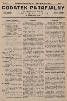Dodatek Parafjalny do tygodnika „Niedziela” Parafji Matki Boskiej Anielskiej w Dąbrowie-Górniczej. 1935, nr 67
