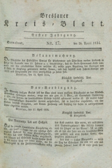 Breslauer Kreis-Blatt. Jg.1, № 17 (26 April 1834)
