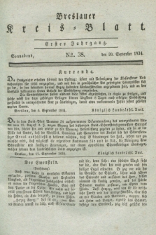 Breslauer Kreis-Blatt. Jg.1, № 38 (20 September 1834)