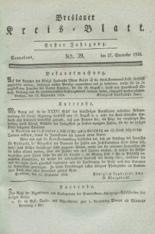 Breslauer Kreis-Blatt. Jg.1, № 39 (27 September 1834)