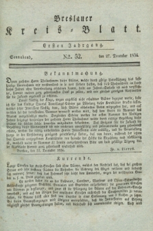 Breslauer Kreis-Blatt. Jg.1, № 52 (27 Dezember 1834)