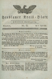Breslauer Kreis-Blatt. Jg.2, № 15 (11 April 1835)