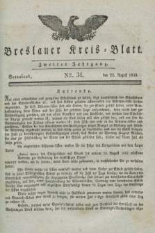 Breslauer Kreis-Blatt. Jg.2, № 34 (22 August 1835)
