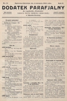 Dodatek Parafjalny do tygodnika „Niedziela” Parafji Matki Boskiej Anielskiej w Dąbrowie-Górniczej. 1935, nr 75