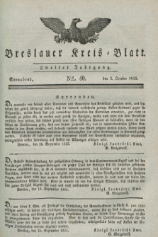 Breslauer Kreis-Blatt. Jg.2, № 40 (3 October 1835)