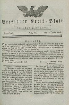 Breslauer Kreis-Blatt. Jg.2, № 41 (10 October 1835)