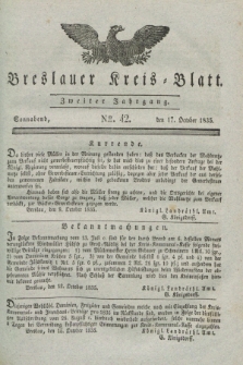 Breslauer Kreis-Blatt. Jg.2, № 42 (17 Oktober 1835)
