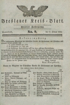 Breslauer Kreis-Blatt. Jg.3, № 9 (27 Februar 1836)