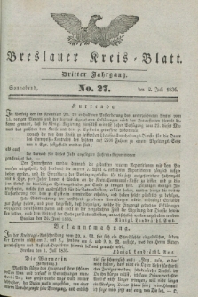 Breslauer Kreis-Blatt. Jg.3, № 27 (2 Juli 1836)