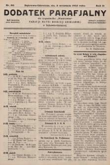 Dodatek Parafjalny do tygodnika „Niedziela” Parafji Matki Boskiej Anielskiej w Dąbrowie-Górniczej. 1935, nr 80