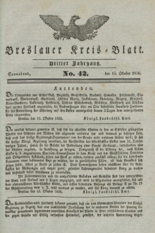 Breslauer Kreis-Blatt. Jg.3, № 42 (15 Oktober 1836)