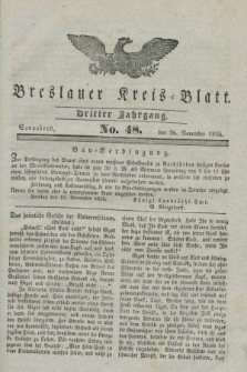Breslauer Kreis-Blatt. Jg.3, № 48 (26 November 1836)