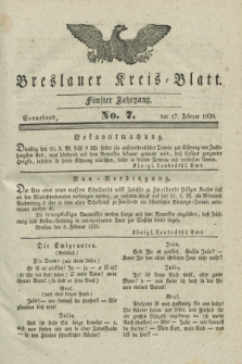 Breslauer Kreis-Blatt. Jg.5, № 7 (17 Februar 1838)