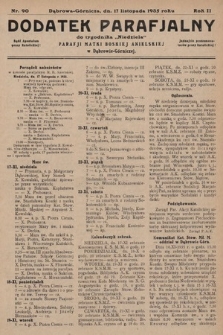 Dodatek Parafjalny do tygodnika „Niedziela” Parafji Matki Boskiej Anielskiej w Dąbrowie-Górniczej. 1935, nr 90