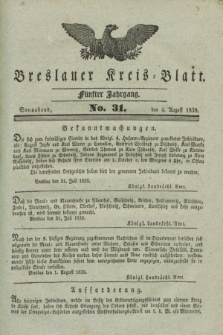 Breslauer Kreis-Blatt. Jg.5, No. 31 (4 August 1838)