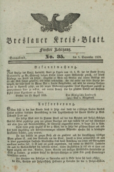 Breslauer Kreis-Blatt. Jg.5, No. 35 (1 September 1838)