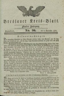 Breslauer Kreis-Blatt. Jg.5, No. 36 (8 September 1838)