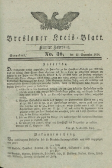 Breslauer Kreis-Blatt. Jg.5, No. 38 (22 September 1838)