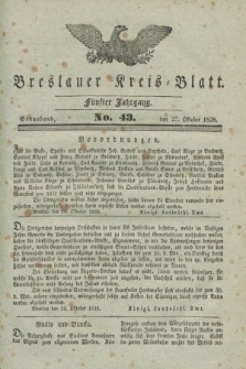 Breslauer Kreis-Blatt. Jg.5, No. 43 (27 Oktober 1838)