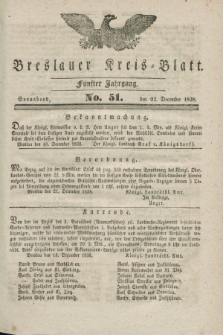 Breslauer Kreis-Blatt. Jg.5, No. 51 (22 December 1838)